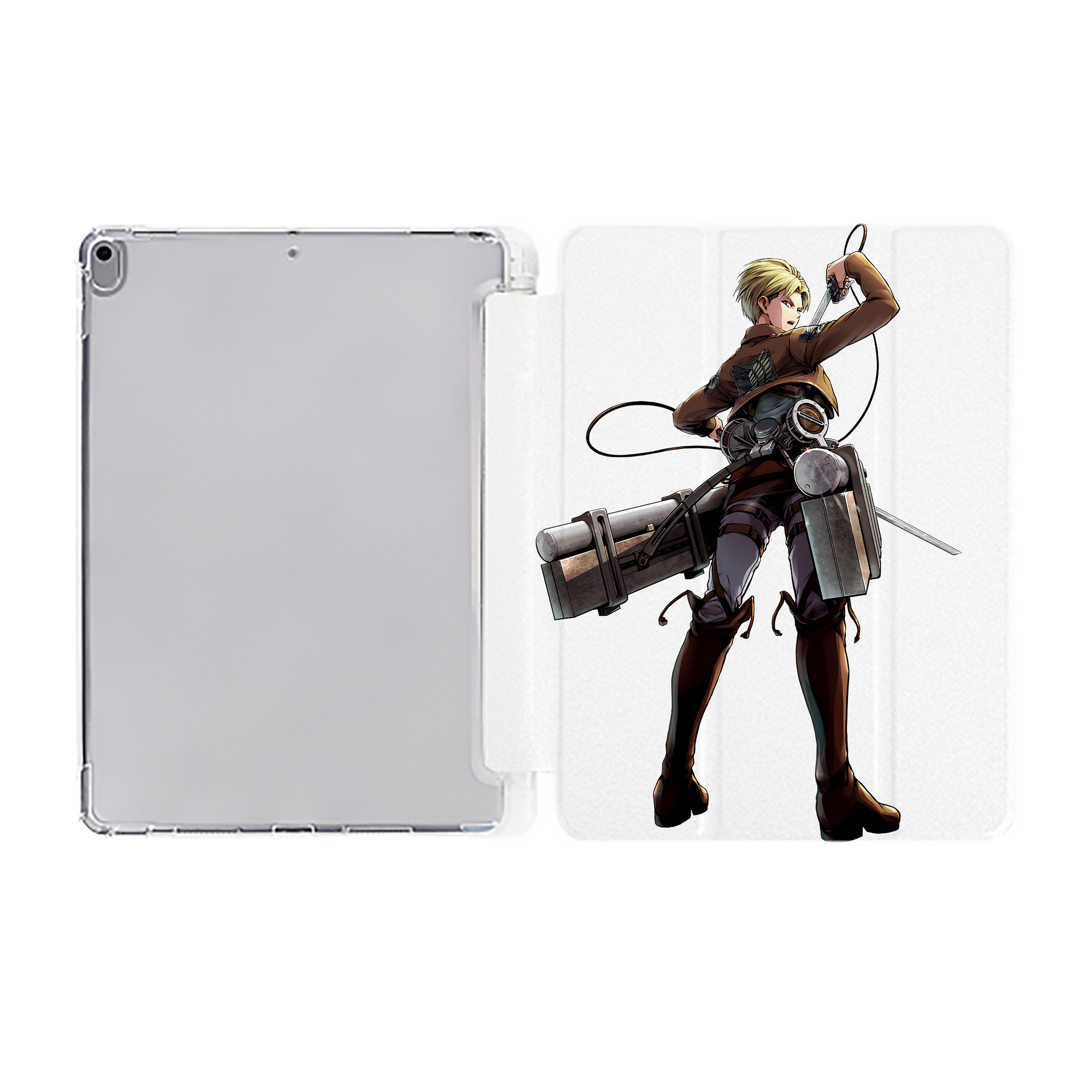（画像用） 進撃の巨人 Attack on Titan IPad ケース ペン収納付き 三つ折りスタンド PUレザー×シリコン 対応機種9.5/10.5/10.9インチ